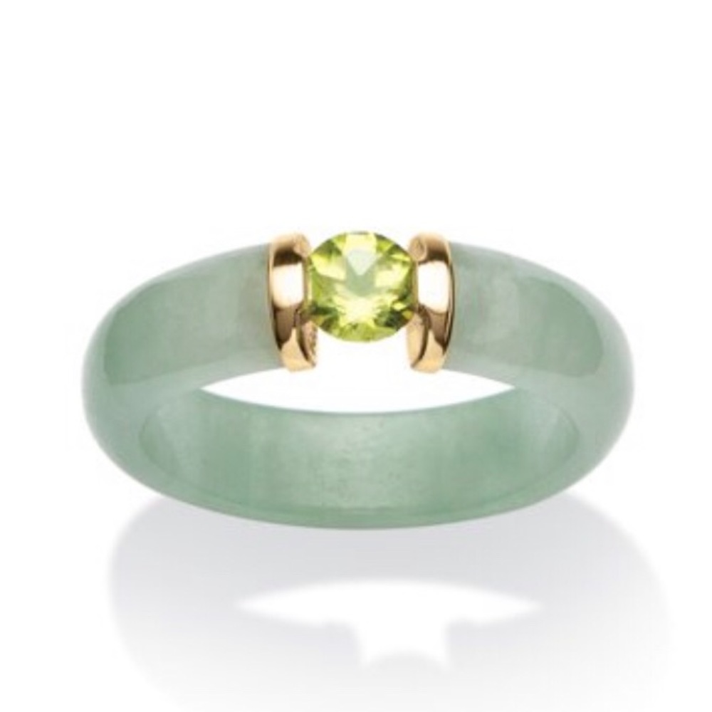 Jade and 10k gold green peridot
